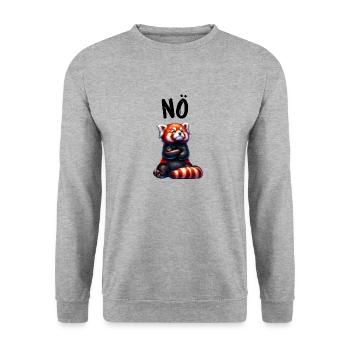 Red Panda Funny Saying Nope Fire Fox - Unisex Sweatshirt - salt & pepper - Front - Alina (178cm) & Michal (187cm)