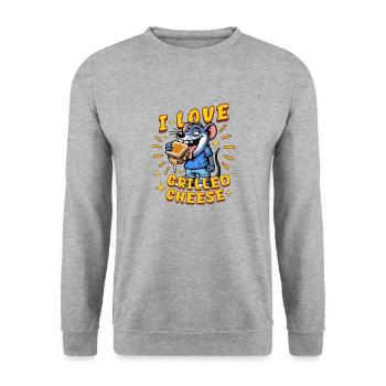 I love grilled cheese - Unisex Sweatshirt - salt & pepper - Front - Alina (178cm) & Michal (187cm)
