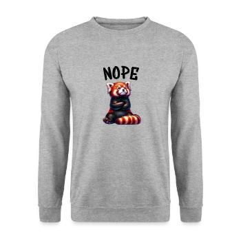 Red Panda Funny Saying Nope Fire Fox - Unisex Sweatshirt - salt & pepper - Front - Alina (178cm) & Michal (187cm)