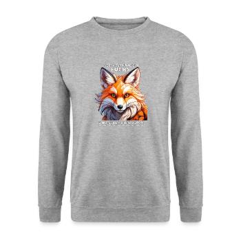 BE SMART AS A FOX - Unisex Sweatshirt - salt & pepper - Front - Alina (178cm) & Michal (187cm)