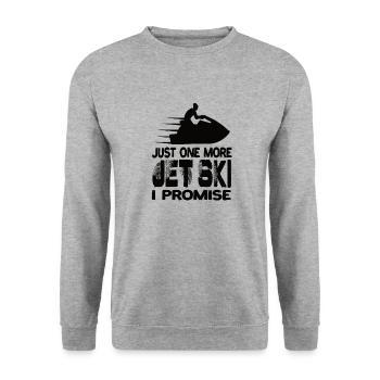 Encore un jet ski Je promets Jet Ski Jet Skis - Sweat-shirt Unisexe - gris chiné - Devant - Alina (178cm) & Michal (187cm)