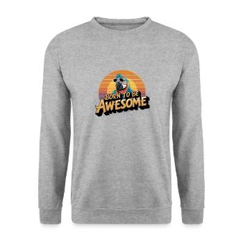 Macaw Parrot Born To Be - Unisex Sweatshirt - salt & pepper - Front - Alina (178cm) & Michal (187cm)