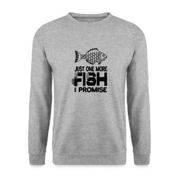 Just One More Fish I Promise Fish Animal Fish - Unisex Sweatshirt - salt & pepper - Front - Alina (178cm) & Michal (187cm)