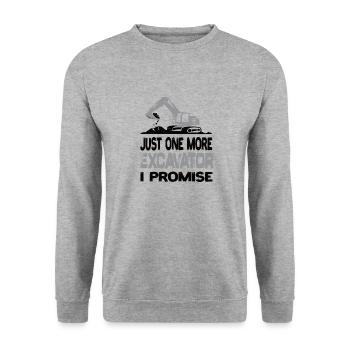 Just One More Excavator I Promise Excavator Driver - Unisex Sweatshirt - salt & pepper - Front - Alina (178cm) & Michal (187cm)