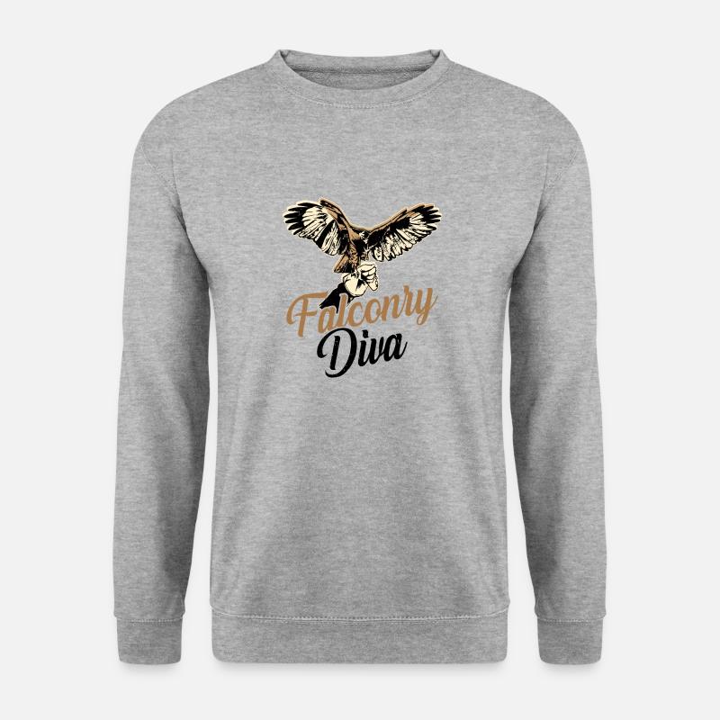 Falke Falkner Spruch - Unisex Pullover - Weißgrau meliert