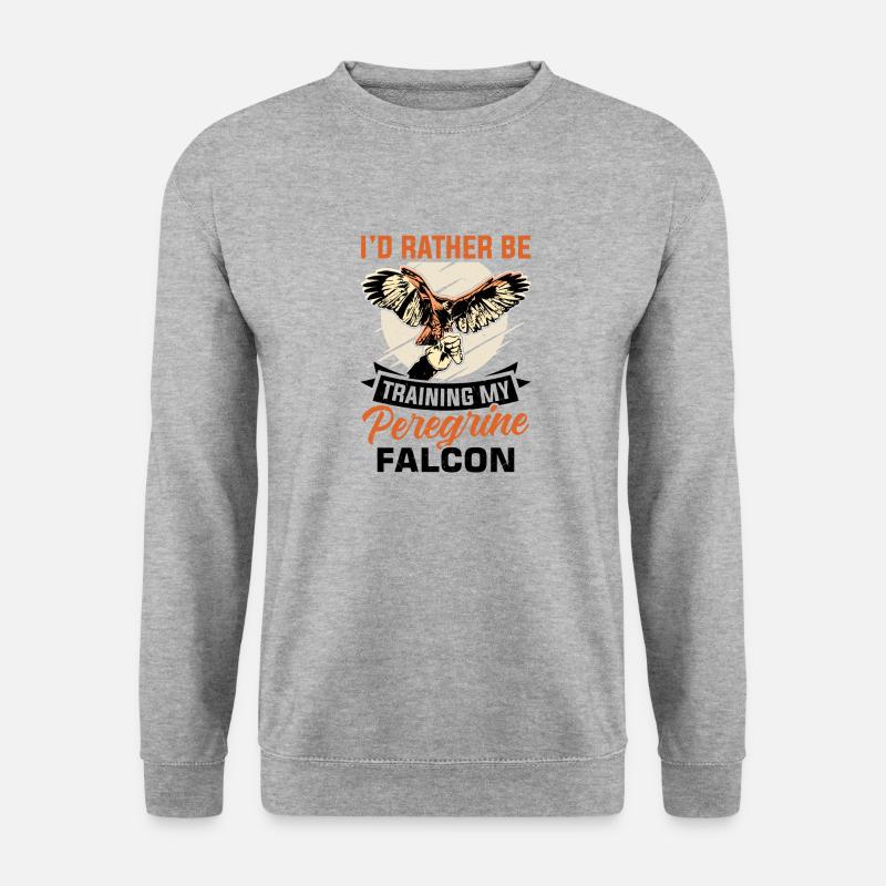 Falke Falkner Spruch - Unisex Pullover - Weißgrau meliert