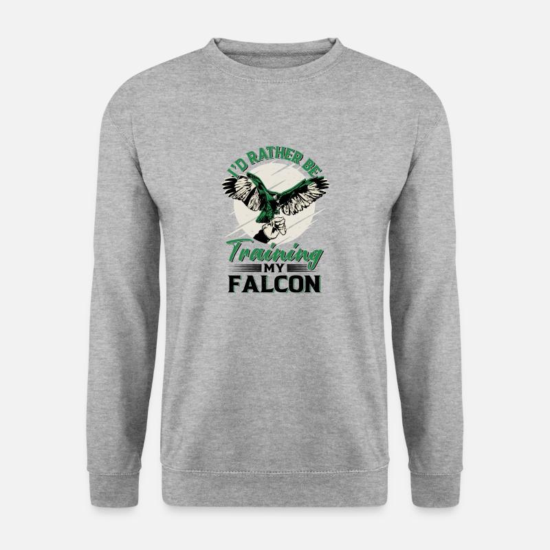 Falke Falkner Spruch - Unisex Pullover - Weißgrau meliert