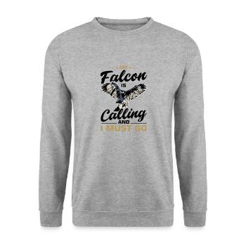 Dicton de Faucon Fauconnier - Sweat-shirt Unisexe - gris chiné - Devant - Alina (178cm) & Michal (187cm)