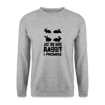 Just One More Rabbit I Promise Rabbit Rabbit Breeding - Unisex Sweatshirt - salt & pepper - Front - Alina (178cm) & Michal (187cm)