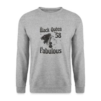 Cette reine noire rend 58 looks fabuleux - 58e - Sweat-shirt Unisexe - gris chiné - Devant - Alina (178cm) & Michal (187cm)
