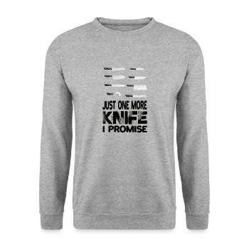 Juste un couteau de plus que je promets couteau de chef - Sweat-shirt Unisexe - gris chiné - Devant - Alina (178cm) & Michal (187cm)