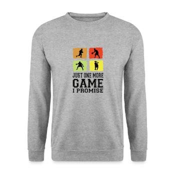 Just One More Game I Promise Basketball Player Jersey - Unisex Sweatshirt - salt & pepper - Front - Alina (178cm) & Michal (187cm)
