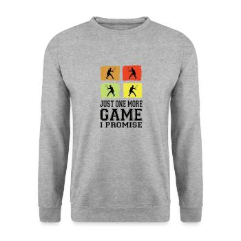 Just One More Game I Promise Tennis Tennis Player - Unisex Sweatshirt - salt & pepper - Front - Alina (178cm) & Michal (187cm)
