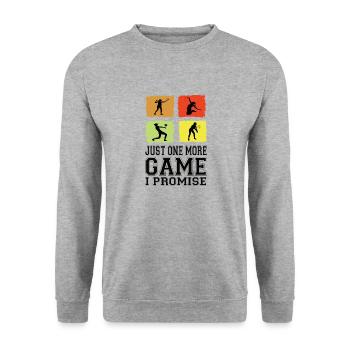 Just One More Game I Promise Volleyball Women - Unisex Sweatshirt - salt & pepper - Front - Alina (178cm) & Michal (187cm)