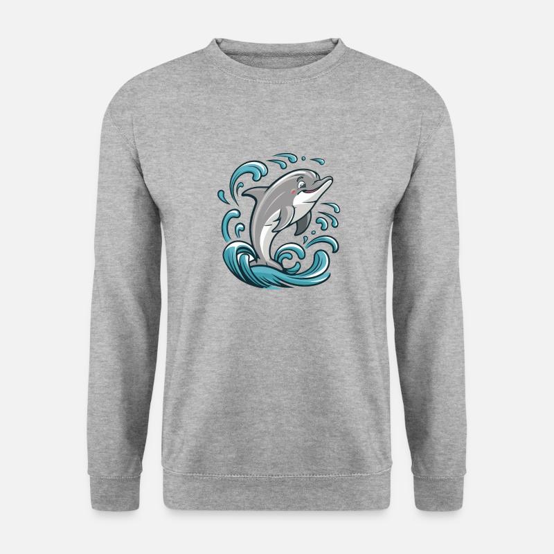 DELFIN - Unisex Pullover - Weißgrau meliert