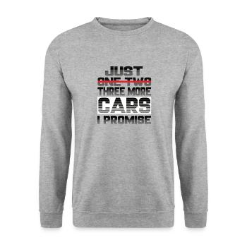 Just One More Cars I Promise Tuning Auto Kfz - Unisex Sweatshirt - salt & pepper - Front - Alina (178cm) & Michal (187cm)
