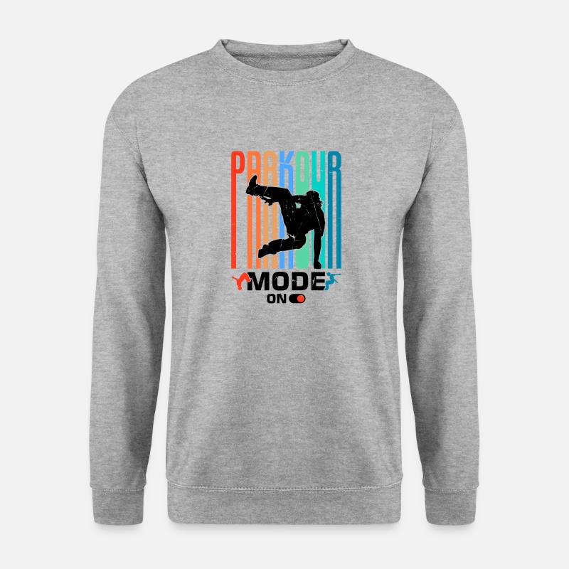 Witziger Parkour Spruch - Unisex Pullover - Weißgrau meliert