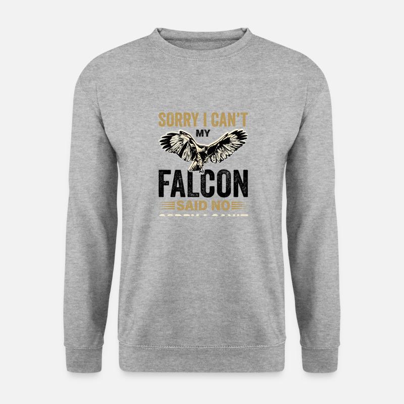 Falke Falkner Spruch - Unisex Pullover - Weißgrau meliert