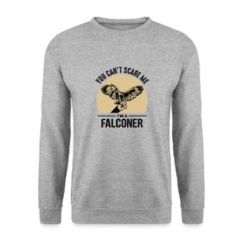 Dicton de Faucon Fauconnier - Sweat-shirt Unisexe - gris chiné - Devant - Alina (178cm) & Michal (187cm)