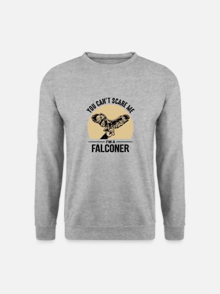 Falke Falkner Spruch - Unisex Pullover - Weißgrau meliert