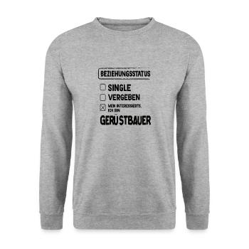 Statut de la relation d’échafaudage Échafaudage Échafaudage - Sweat-shirt Unisexe - gris chiné - Devant - Alina (178cm) & Michal (187cm)