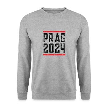 Prag 2024 - Unisex Pullover - Weißgrau meliert - Vorne - Alina (178cm) & Michal (187cm)