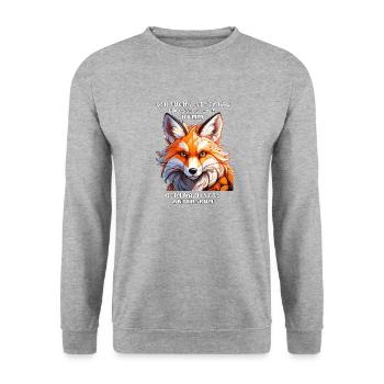 THE FOX IS CLEVER - Unisex Sweatshirt - salt & pepper - Front - Alina (178cm) & Michal (187cm)