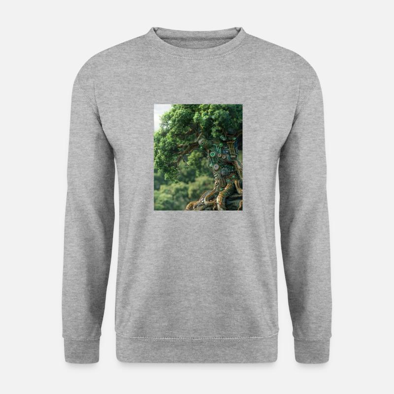 Hybridtree - Unisex Pullover - Weißgrau meliert