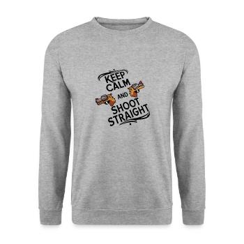 RESTEZ CALME ET TIREZ DROIT - Sweat-shirt Unisexe - gris chiné - Devant - Alina (178cm) & Michal (187cm)