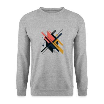 ABSTRAKTE KUNST - Unisex Pullover - Weißgrau meliert - Vorne - Alina (178cm) & Michal (187cm)