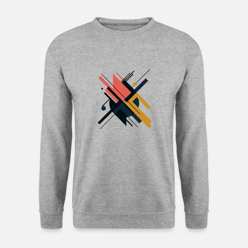 ABSTRAKTE KUNST - Unisex Pullover - Weißgrau meliert