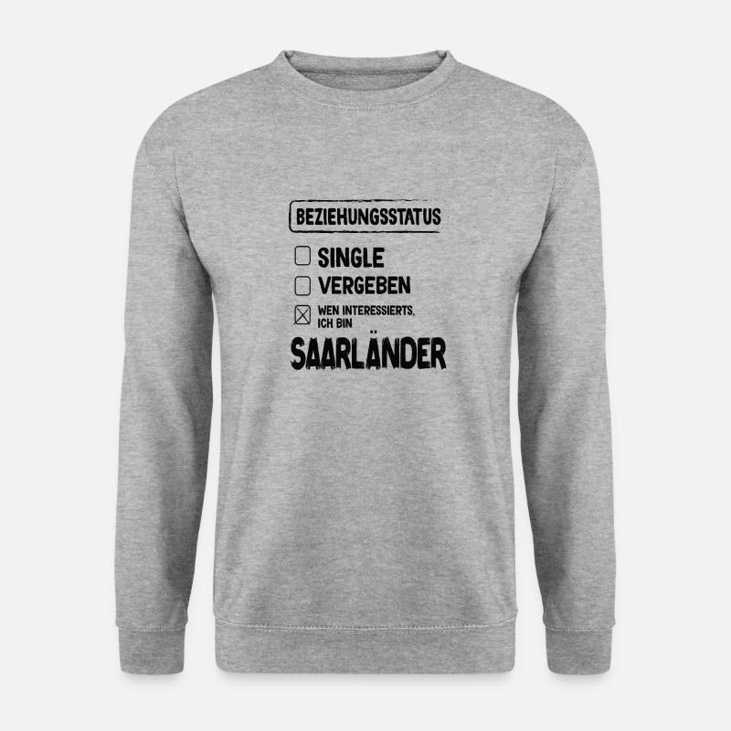 Saarländer Beziehungsstatus Saarland Saarländer - Unisex Pullover - Weißgrau meliert