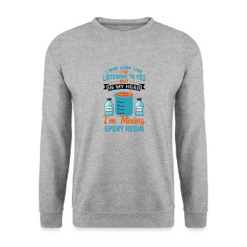 Funny epoxy resin saying - Unisex Sweatshirt - salt & pepper - Front - Alina (178cm) & Michal (187cm)