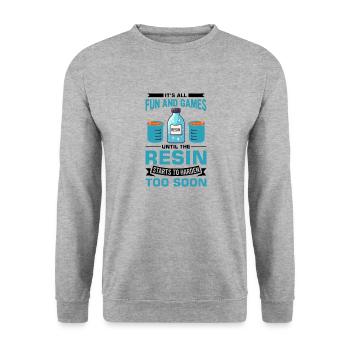 Funny epoxy resin saying - Unisex Sweatshirt - salt & pepper - Front - Alina (178cm) & Michal (187cm)