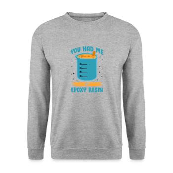 Funny epoxy resin saying - Unisex Sweatshirt - salt & pepper - Front - Alina (178cm) & Michal (187cm)