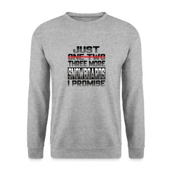 Just One More Snowboard I Promise Snowboard - Unisex Sweatshirt - salt & pepper - Front - Alina (178cm) & Michal (187cm)