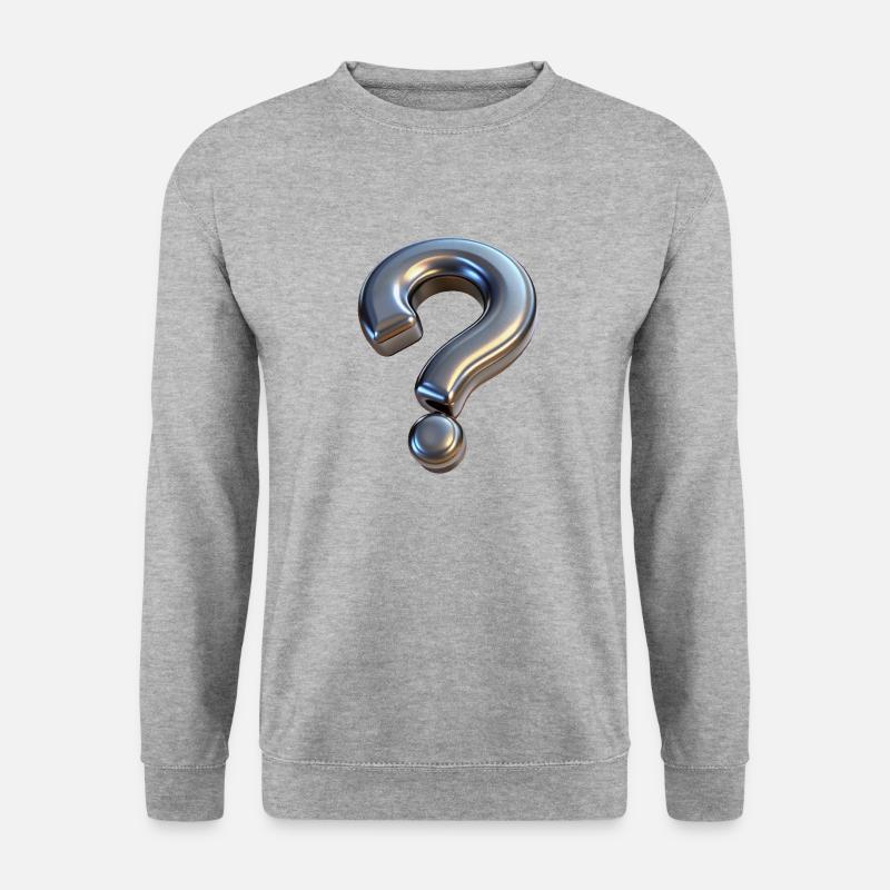 FRAGE - Unisex Pullover - Weißgrau meliert