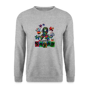Autismus Superheld Betreuer Puzzle Kinder Anomal - Unisex Pullover - Weißgrau meliert - Vorne - Alina (178cm) & Michal (187cm)