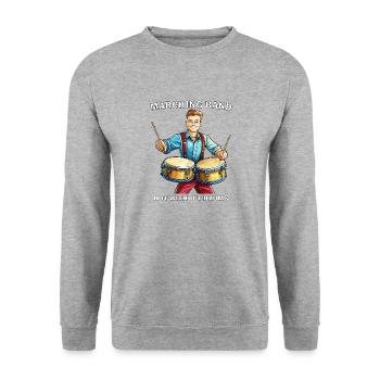 MARCHING BAND NOT WITHOUT DRUMS - Unisex Sweatshirt - salt & pepper - Front - Alina (178cm) & Michal (187cm)
