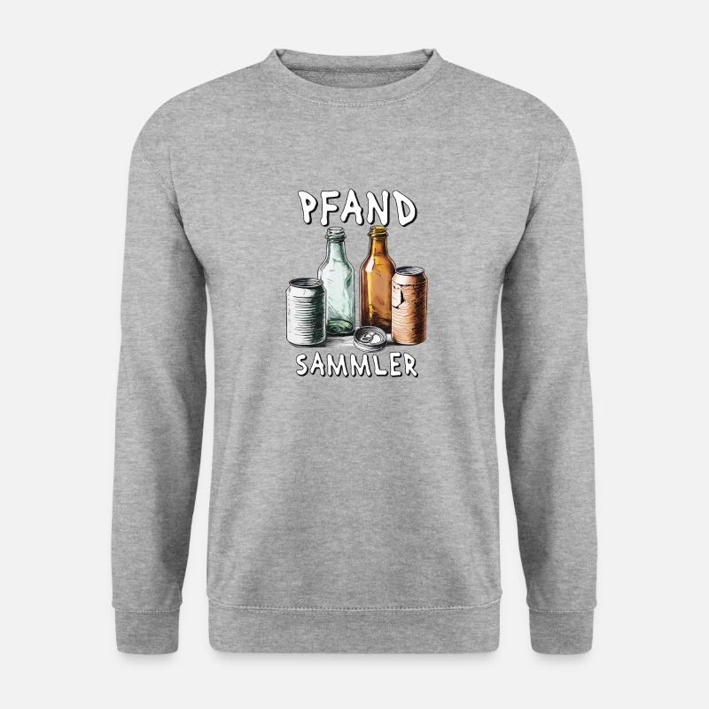 PFAND SAMMLER - Unisex Pullover - Weißgrau meliert