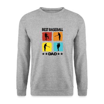 Meilleur père de baseball - Sweat-shirt Unisexe - gris chiné - Devant - Alina (178cm) & Michal (187cm)