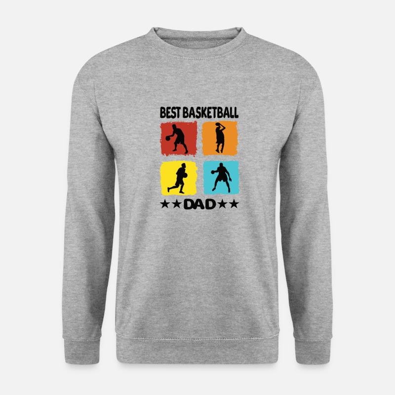 Best Basketball Dad - Unisex Pullover - Weißgrau meliert