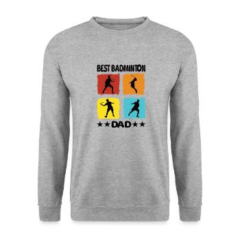 Meilleur père de badminton - Sweat-shirt Unisexe - gris chiné - Devant - Alina (178cm) & Michal (187cm)