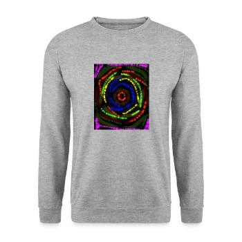 Concentric Colored Lines, Abstract Drawing - Unisex Sweatshirt - salt & pepper - Front - Alina (178cm) & Michal (187cm)