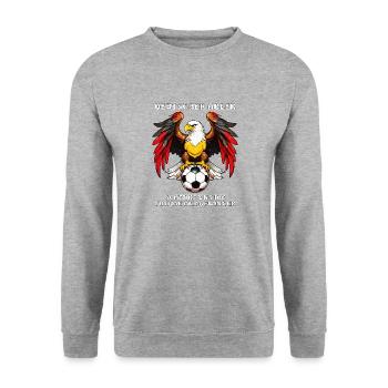 FOOTBALL GERMAN EAGLE - Unisex Sweatshirt - salt & pepper - Front - Alina (178cm) & Michal (187cm)