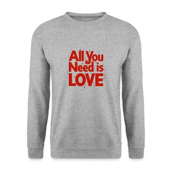 ALL YOU NEED IS LOVE - Unisex Sweatshirt - salt & pepper - Front - Alina (178cm) & Michal (187cm)