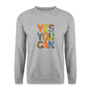 Yes You Can - Unisex Sweatshirt - salt & pepper - Front - Alina (178cm) & Michal (187cm)