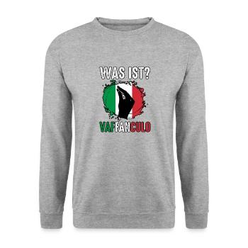 Italien Italiener Vaffanculo - Unisex Pullover - Weißgrau meliert - Vorne - Alina (178cm) & Michal (187cm)