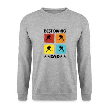 Meilleur père plongeur - Sweat-shirt Unisexe - gris chiné - Devant - Alina (178cm) & Michal (187cm)