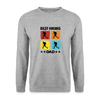 Meilleur père de randonnée - Sweat-shirt Unisexe - gris chiné - Devant - Alina (178cm) & Michal (187cm)